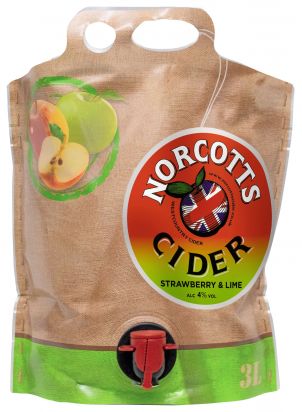 Norcotts Strawberry & Lime Cider 2x3L Pouches 